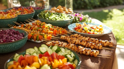 Colorful Outdoor Summer Barbecue Feast