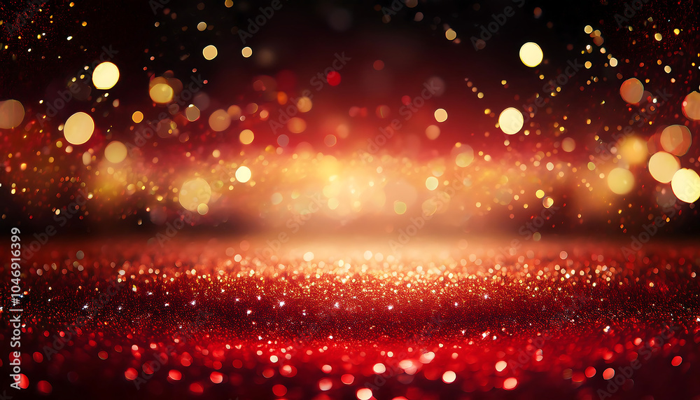 Poster abstract red gold black glitter lights create a visually striking background with a defocus_1(139)