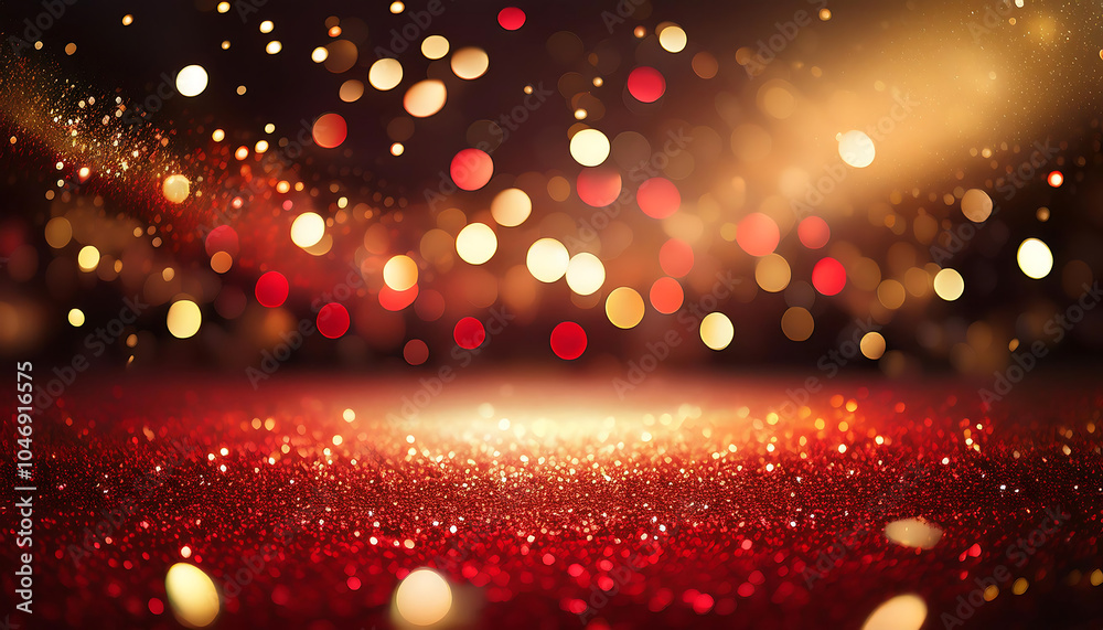 Poster abstract red gold black glitter lights create a visually striking background with a defocus_1(138)