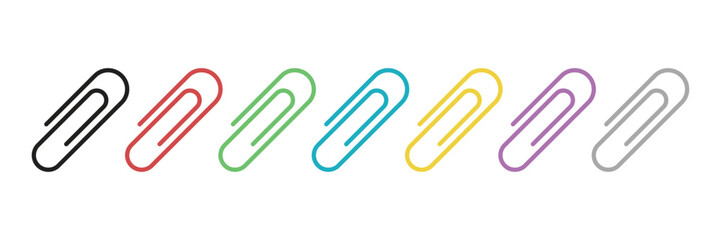 Paper clip icon in flat style. Office attachment vector illustration on isolated background. Stationery sign business concept.