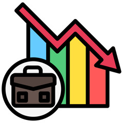 Employment Rate lineal multi color icon, use for UI, UX, app and web development, digital or print. for industry, education, business, finance, economic development theme.