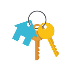 Key icon in flat style. Security vector illustration on isolated background. Door protection sign business concept.
