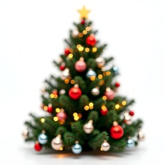 Christmas Isolated on White Background - Festive Holiday Elements and Decorations
