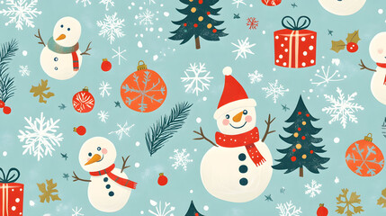 Festive snowman pattern