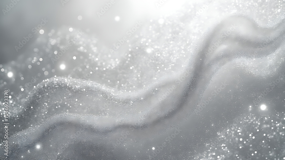 Aufkleber a silver glitter background features an abstract design in shimmering metallic tones.