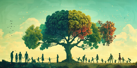 Ancient family ties revealed through a genealogy chart, its branches stretching back generations.