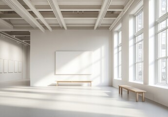 Fototapeta premium White Gallery Interior.