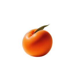 Fresh orange fruit with green leaf  on transparent background.
