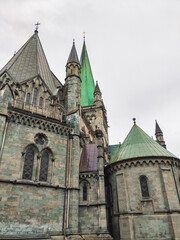 Obraz premium Detail of the Nidaros Cathedral, in Trondheim, Norway