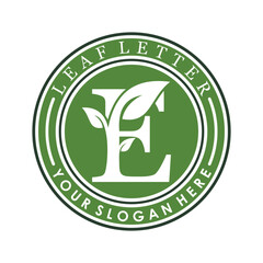 combination of letter e and leaf design with creative concept