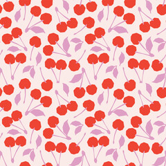 Red pink cherry coquette core seamless pattern. Background design. 