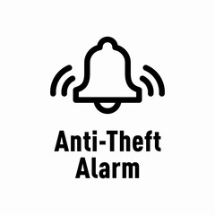 Anti theft alarm information sign icon