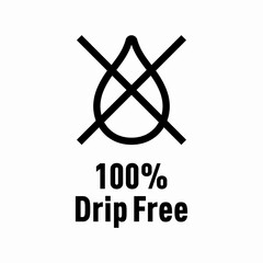 100% drip free information sign icon