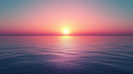 Fototapeta premium A beautiful sunset over the ocean with the sun setting in the distance
