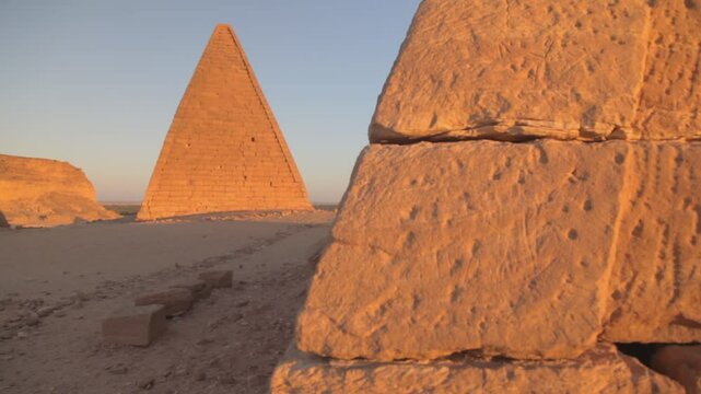 Sudan, Karima, the pyramids at jebel barkal, used by napatan kings