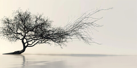 Obraz premium A sleek, modern family tree chart, its branches flowing smoothly to represent the unity of generations.