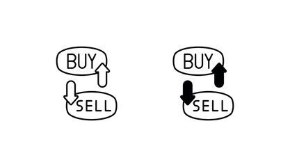 Buy Sell Arrow icon design with white background stock illustration