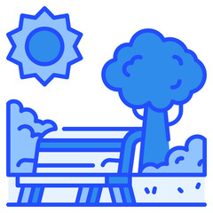 Park Icon Blue,Places icon pack,minimalist vector illustration ,simple transparent graphic element .Isolated on white background