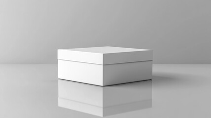 White blank box mockup isolated on a grey background
