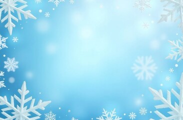 blue christmas background with snowfalls