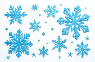 Fototapeta premium set of snowflakes on white