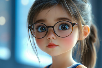 Fototapeta premium A close up of a doll wearing glasses