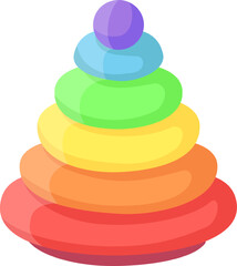 Stacking rings toy with vibrant rainbow colors, designed to stimulate sensory exploration and enhance fine motor skills in young children, fostering cognitive development through playful learning