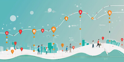 A chart with pins indicating the locations of important events in family history, such as births, marriages, and deaths, forming a visual timeline of their past.