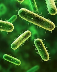 Fototapeta premium Bacteria Structure Diagram for Medical Research on Human Cellular Grams