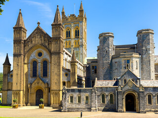 Buckfast Abbey, a home to a community benedictine monks, church in the UK