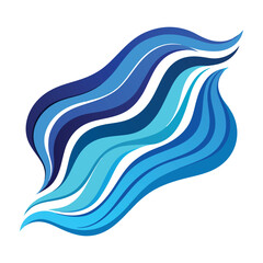Blue Monday Waves, Abstract blue wave flow design with smooth curves, perfect for backgrounds and web banners.