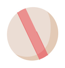 Face powder sticker with a flat style design. Cosmetic product for woman representing beauty and skincare. Concept of natural care, hygiene, and effective bodycare solutions.
