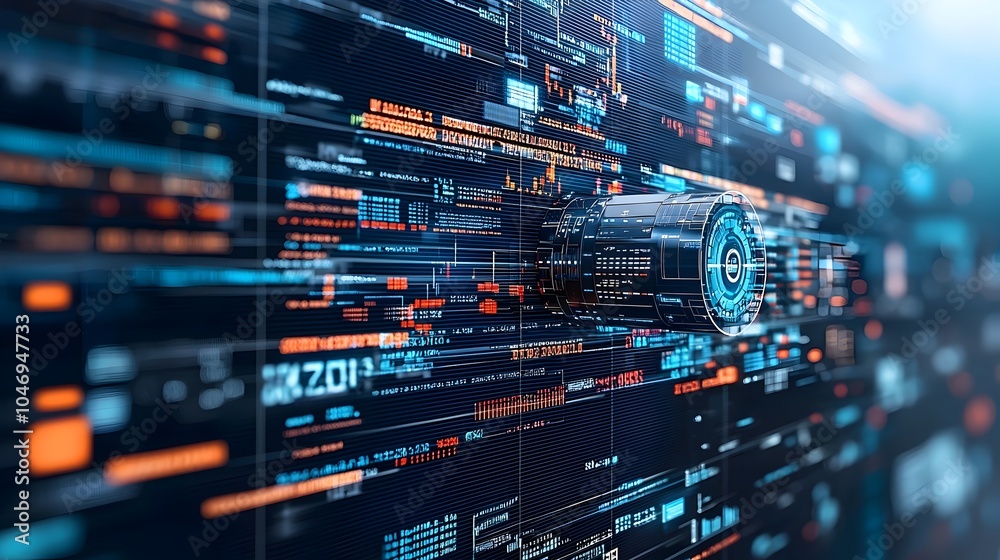 Leinwandbilder innovative robot figure combined with financial market charts and forex data in a double exposure ef