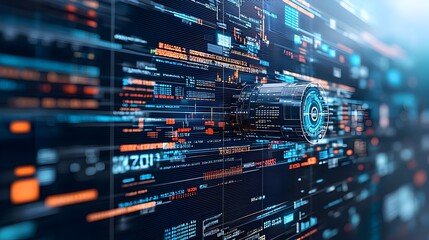 Fototapeta premium Innovative Robot Figure Combined with Financial Market Charts and Forex Data in a Double Exposure Effect Conveying High Tech Trading Concepts against a Blue Backdrop