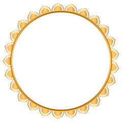 Golden circle frame border and intricate mandala indian art