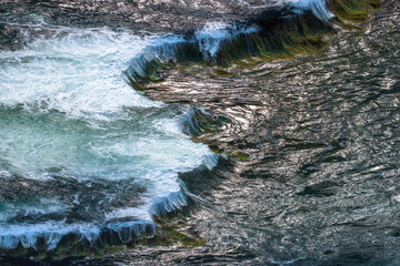 Water flowing over rocks