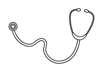 
Medicine stethoscope in Continuous line art drawing. Equipment for examining patient heart beat condition. Health care, medical concept. Hand drawn vector illustration
