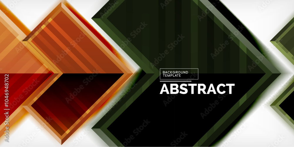 Poster Arrow symbols created with 3d effects and line texture geometric abstract background