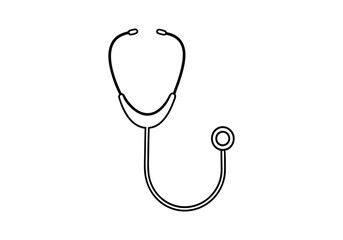 
Medicine stethoscope in Continuous line art drawing. Equipment for examining patient heart beat condition. Health care, medical concept. Hand drawn vector illustration
