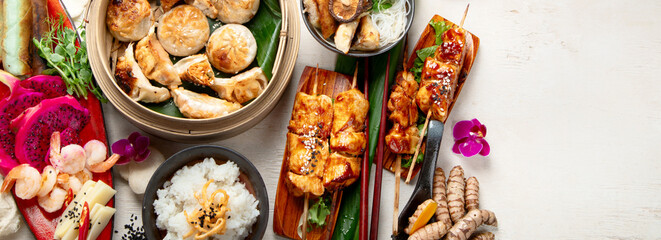 Various of asian meals. Asian food concept.