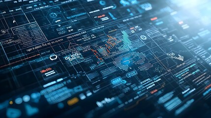 Futuristic three dimensional digital rendering of a market graph with rising coins and arrows pointing upward on a blue toned background filled with financial symbols