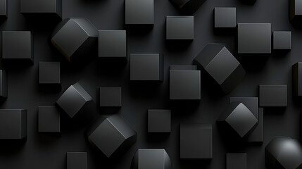Obraz premium Geometric Abstraction with Dark Cubes and Spheres Offering Mysterious Design Concepts
