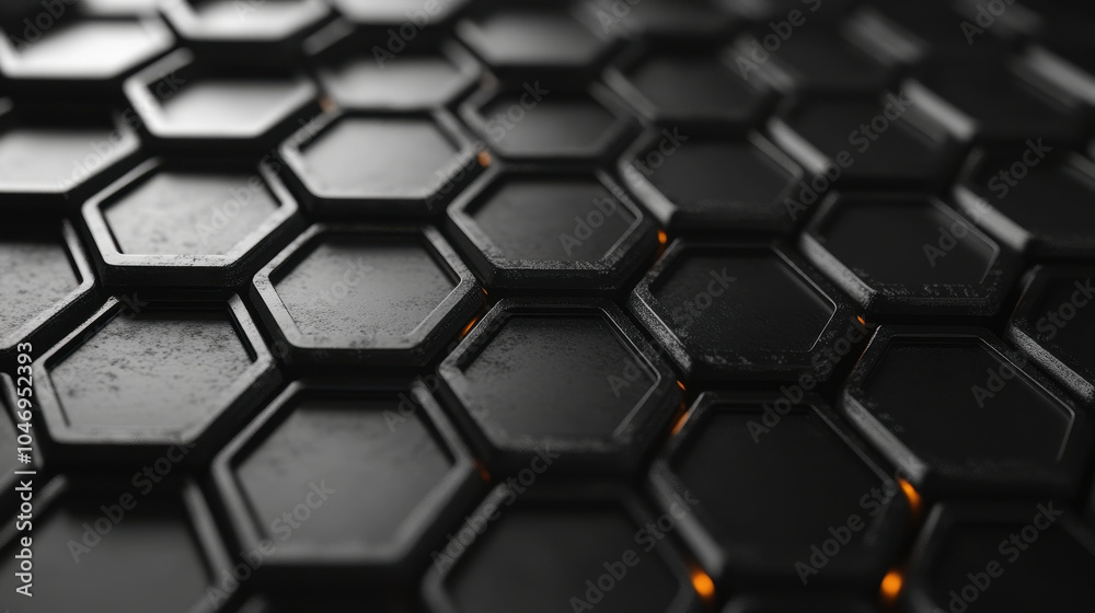 Poster futuristic black hexagonal carbon pattern background for modern design concepts
