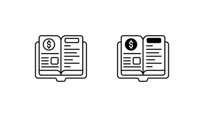 General Ledger icon design with white background stock illustration