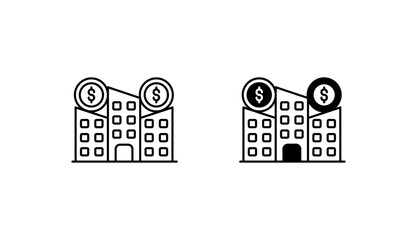 Fixed Assets icon design with white background stock illustration