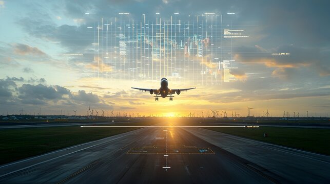 Dramatic sunset over an oil field landscape with a forex chart growth overlay symbolizing the intersection and interconnectedness of the energy production industry and the global financial markets