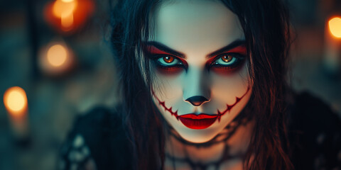 Obraz premium Halloween Makeup: Bold and Creative Beauty Theme
