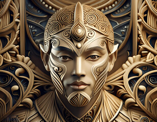 Portrait of a person with mask
