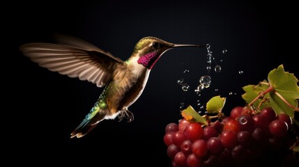 Fototapeta premium Photograph of a hummingbird hovering in mid-air,