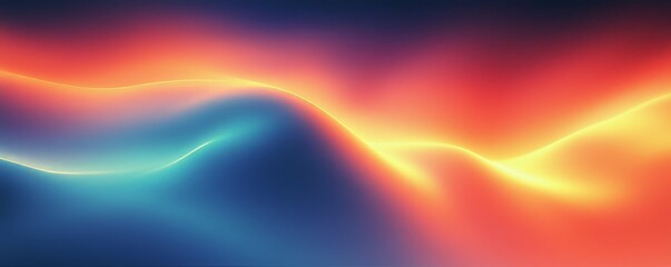 Obraz premium The background features a holographic blur with a gradient of colors. There is a modern grain noise texture with a watercolor blend. Iridescent neon colors create a smoothly gradated look.